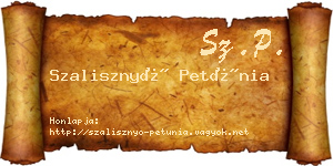 Szalisznyó Petúnia névjegykártya